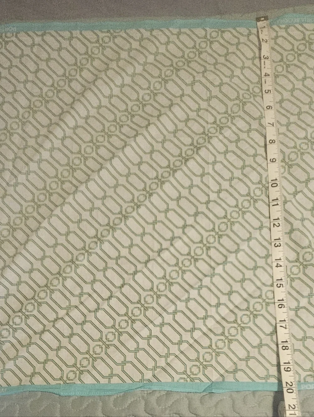 Victoria Beckham Turquoise & White Chain-Print Cotton Scarf